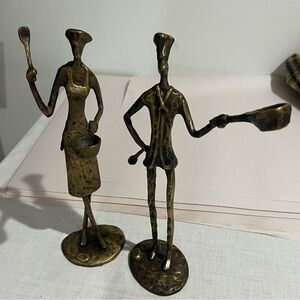 Mid-Century Modern Broznze Chef Figurines